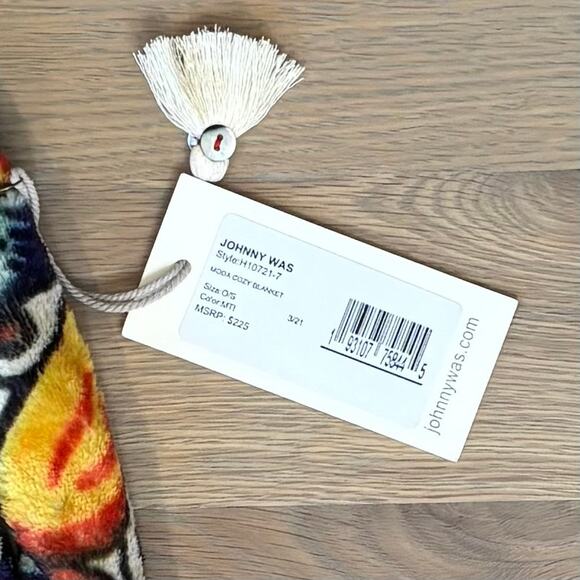 NWT Johnny Was Moda Cozy Soft Drawstring Bag No Blanket Boho Floral Multicolor - Picture 4 of 10